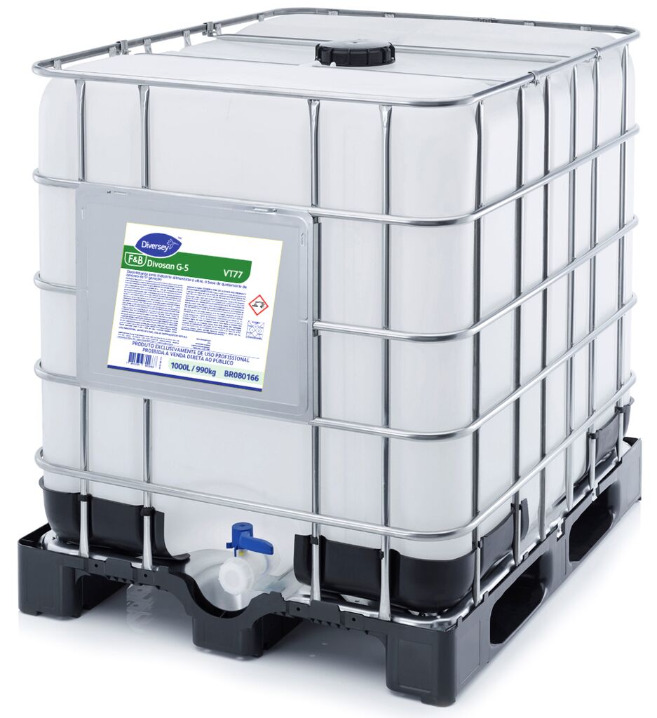DIVOSAN G-5 VT77 1000L - DESINFETANTE PARA INDÚSTRIA ALIMENTÍCIA E AFINS, À BASE DE QUATERNÁRIO DE AMÔNIO DE 5A GERAÇÃO